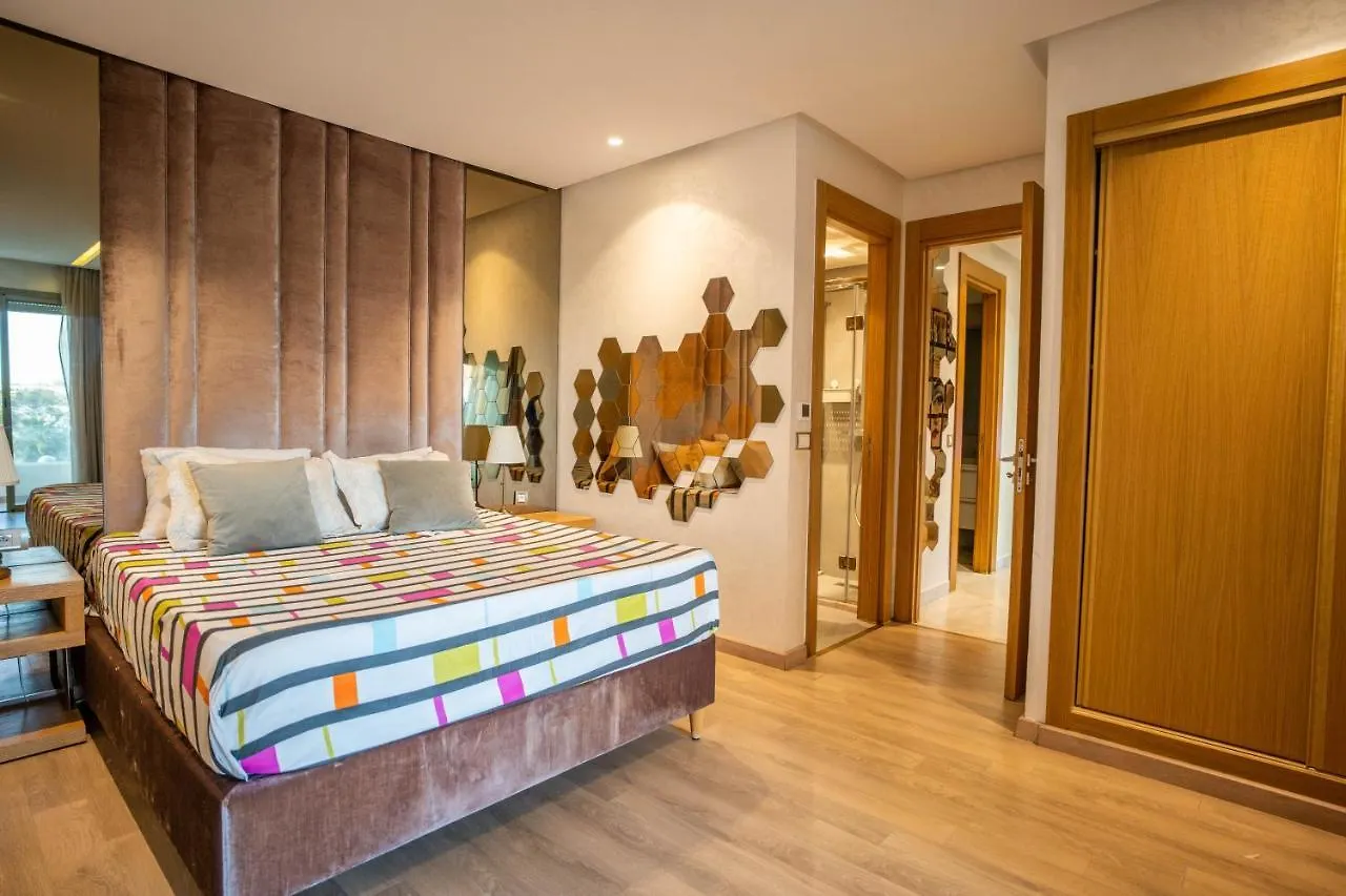 Luxury Golden View Apartment In Les Terrasses Danfa Ain Diab Casablanca Morocco