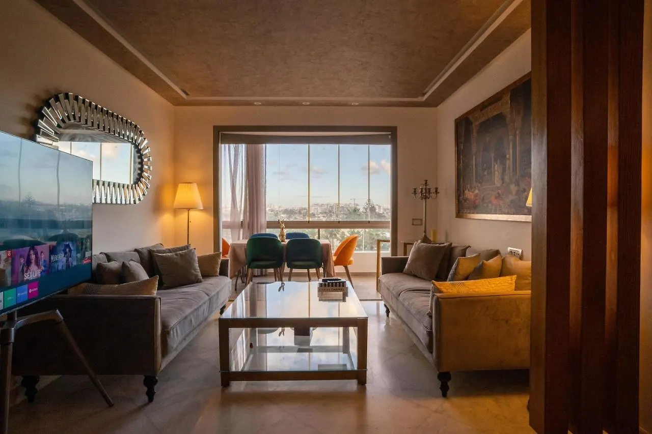 Luxury Golden View Apartment In Les Terrasses Danfa Ain Diab Casablanca