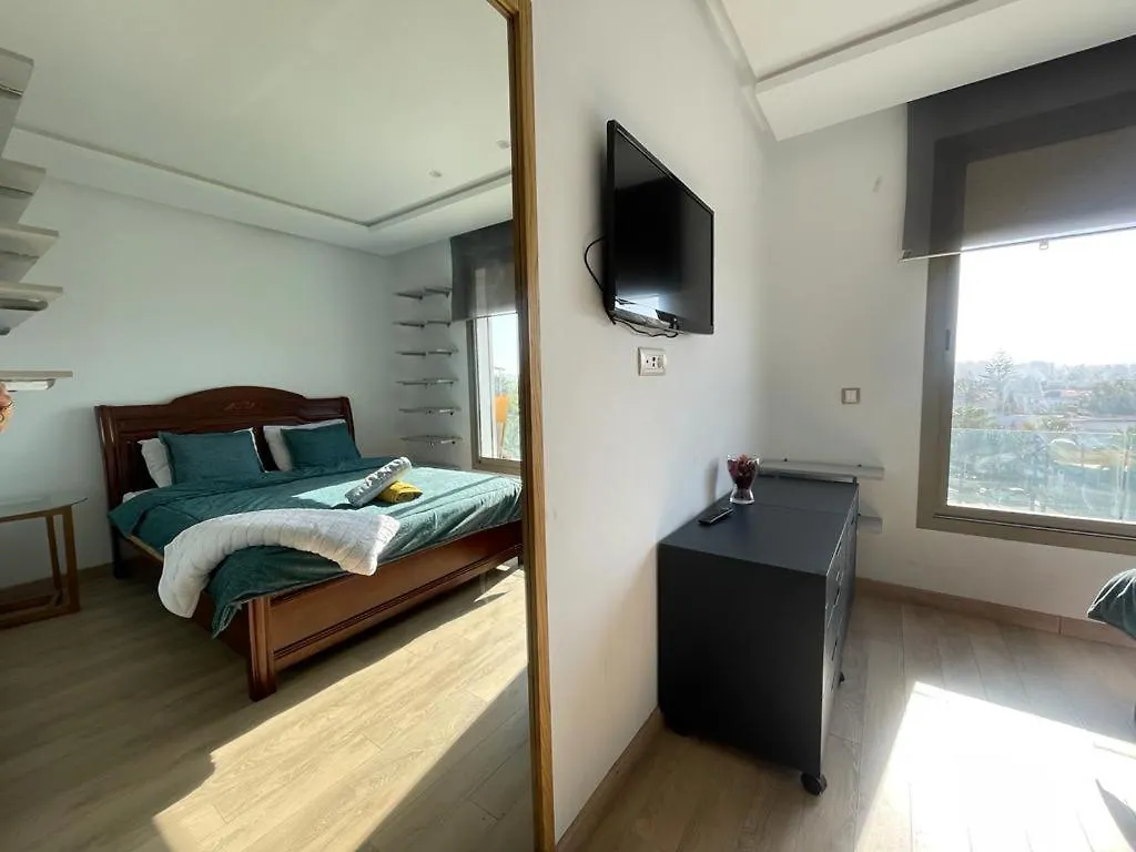 Luxury Golden View Apartment In Les Terrasses Danfa Ain Diab Casablanca